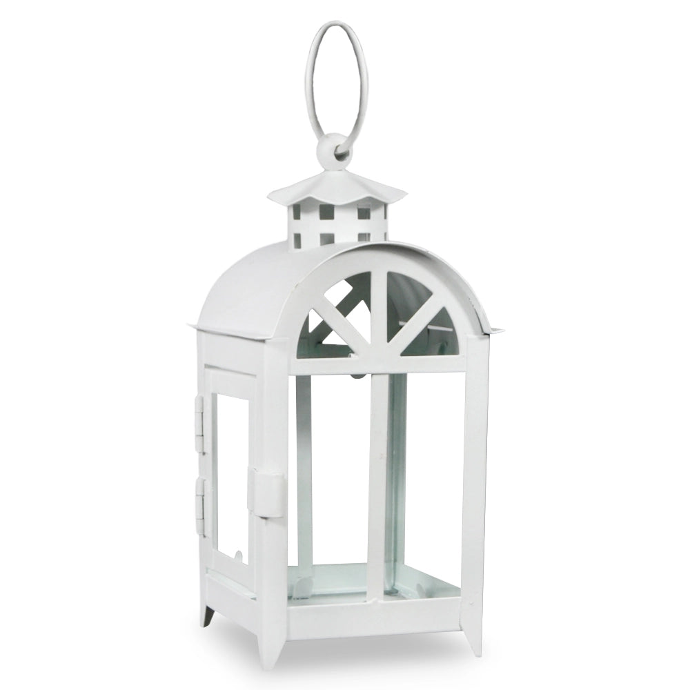 10 lanterne portacandela decorative in metallo bianco quadrate cm 7 x 7 x h20