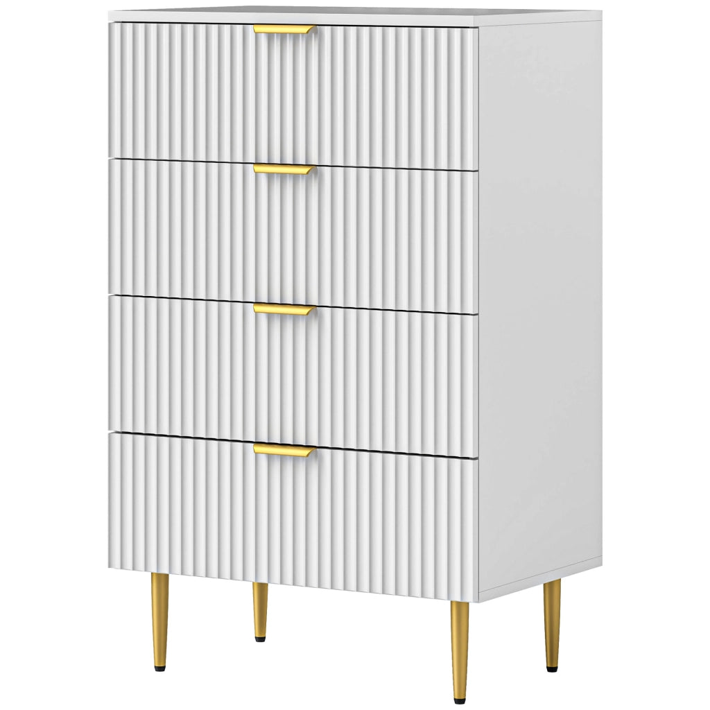Cassettiera 4 Cassetti ¨C Minimal ¨C Bianco Legno 60x40x96
