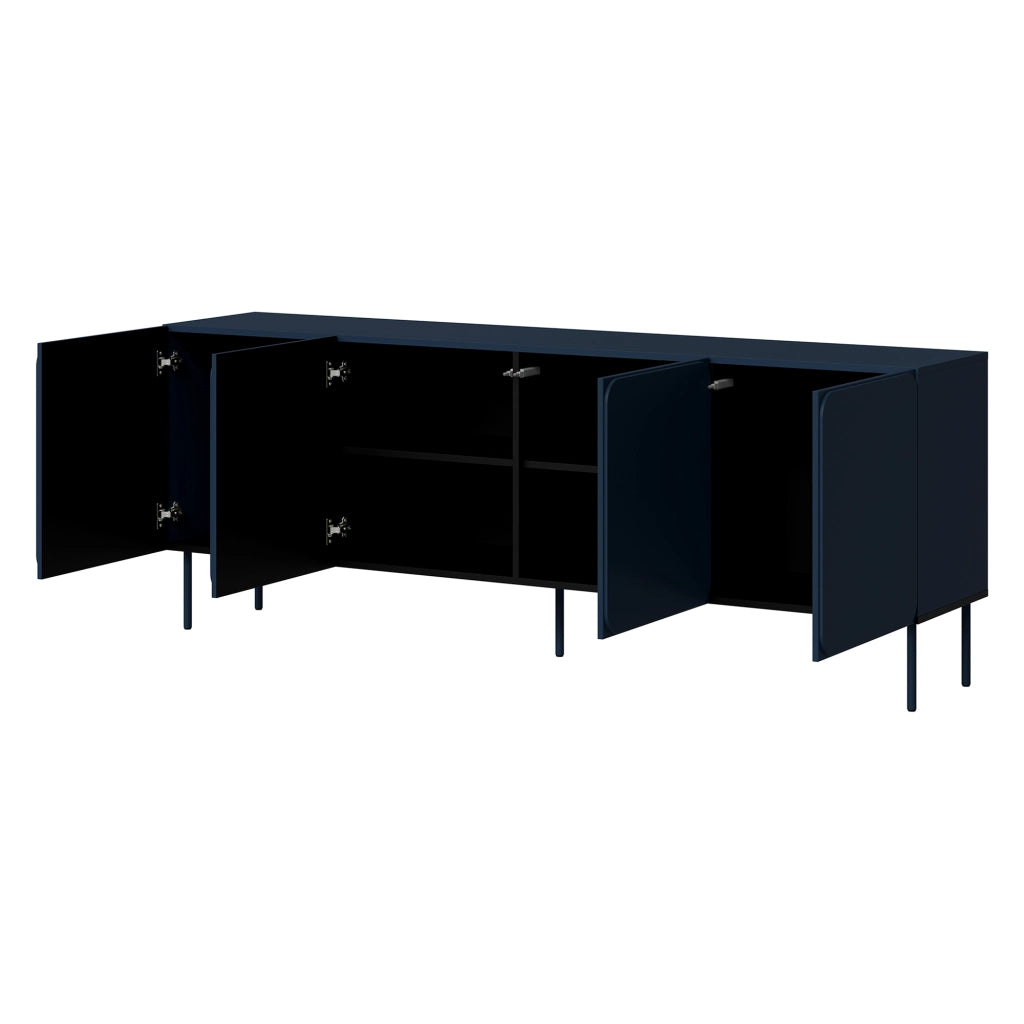 Madia Canino, Credenza 2 Ripiani, 200x42x75h cm blu