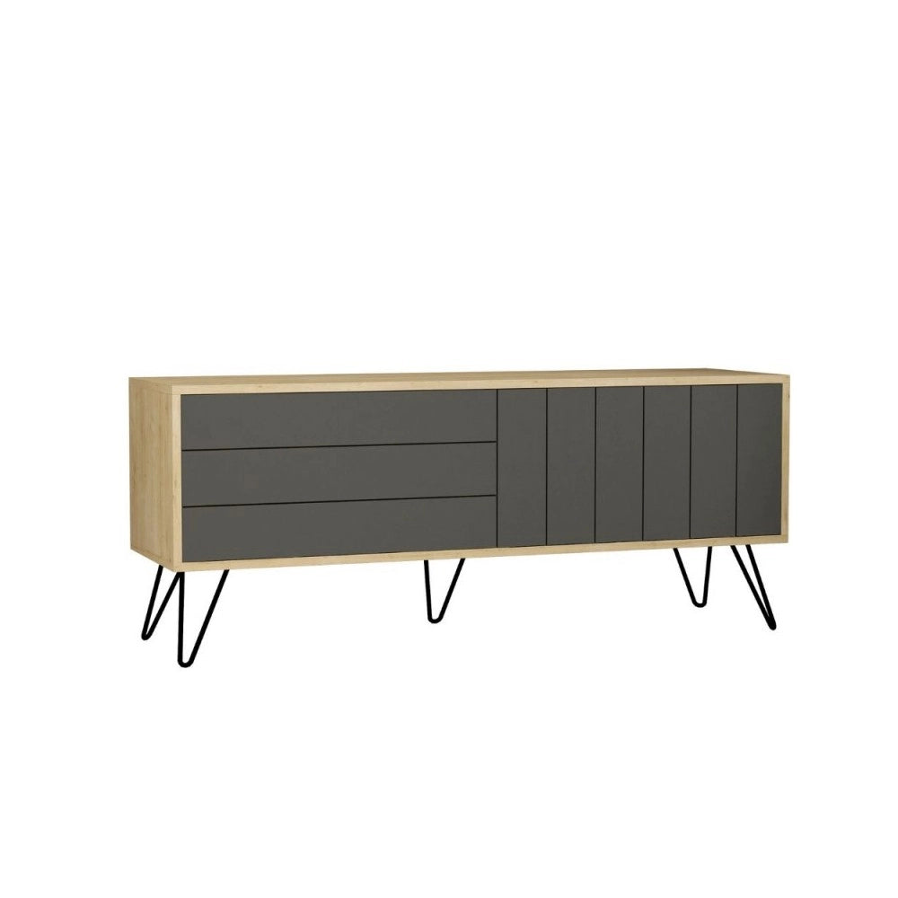 Mobile porta Tv con due ante a ribalta Piccadilly 139x36x57 colore rovere antracite