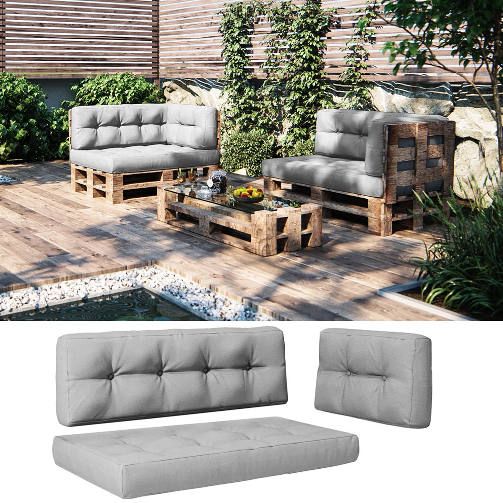 Set di cuscini per pallet Grigio 2 parti Vicco
