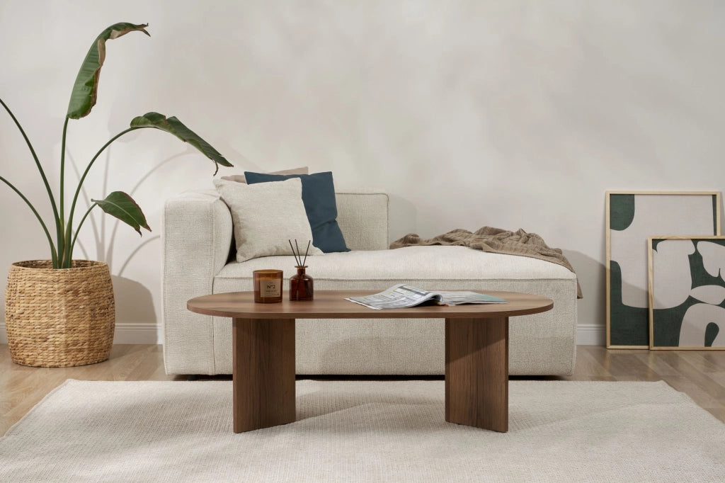 Tavolino da caffè in legno "Sabbia" - 60 x 119 x 40 cm - Noce