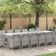 Set da Pranzo per Giardino 15 pcs Grigio chiaro Rattan Polt