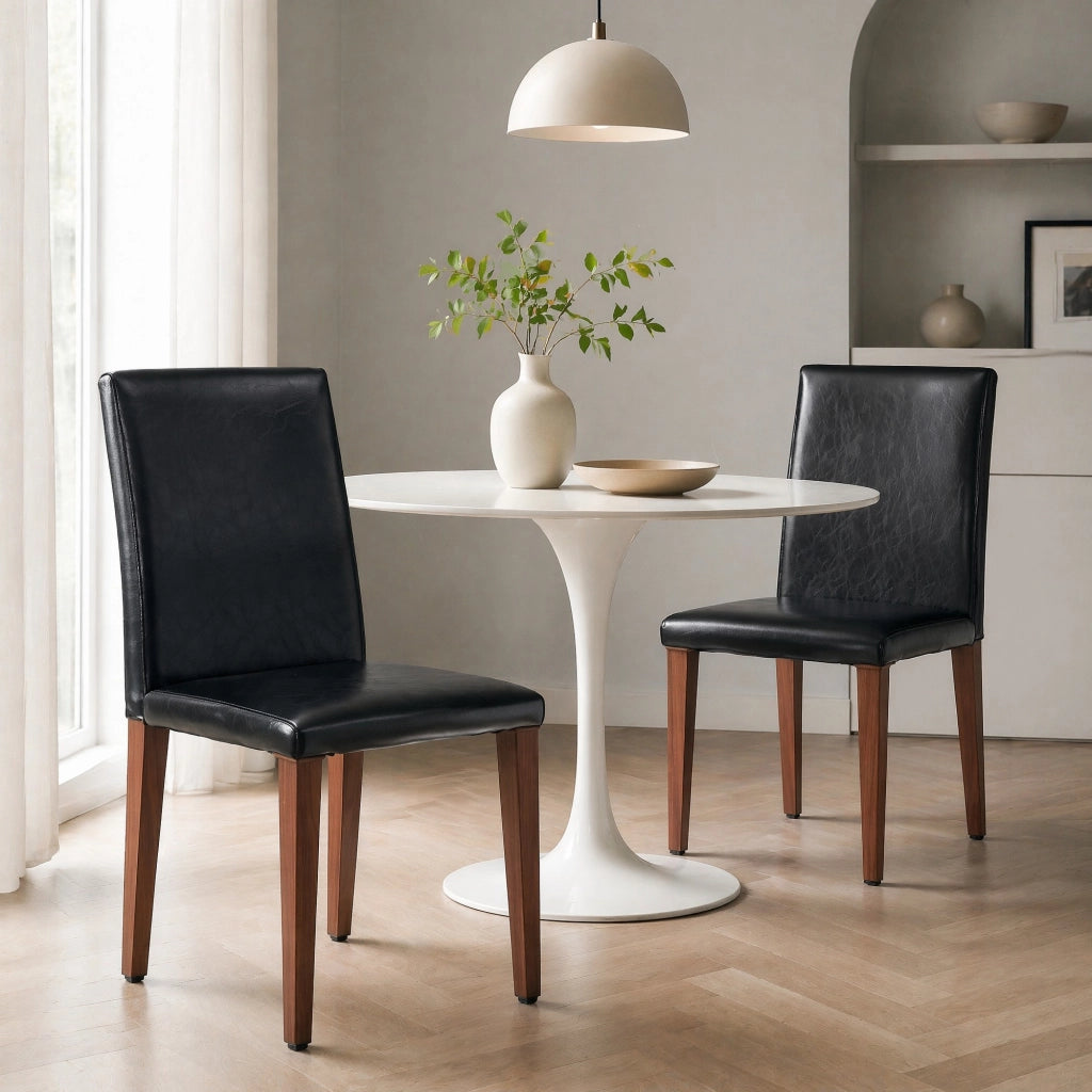 SEDIA da pranzo Set da 2 pezzi 90 cm PU nero effetto noce