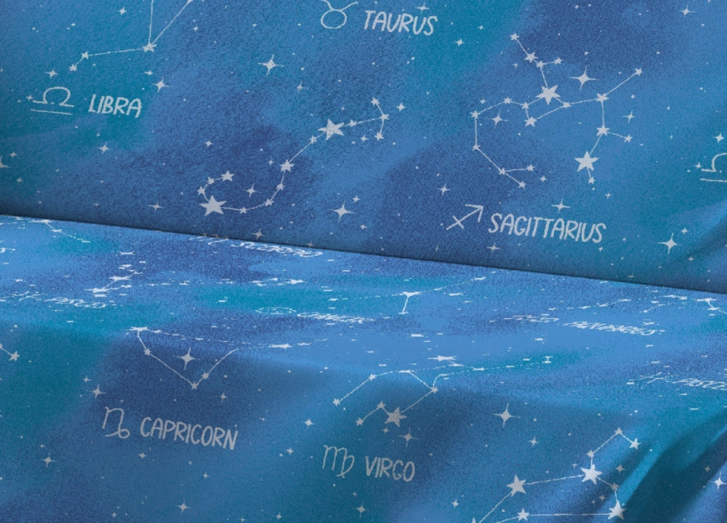 Telo Arredo Granfoulard Copritutto Salvadivano 100% Cotone Dis. Zodiaco - Singolo - Zodiaco