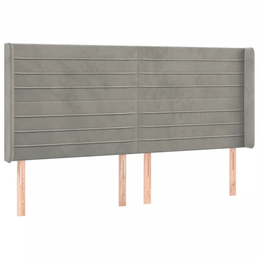 Letto a Molle Materasso e LED Grigio Chiaro 200x200 cm Velluto