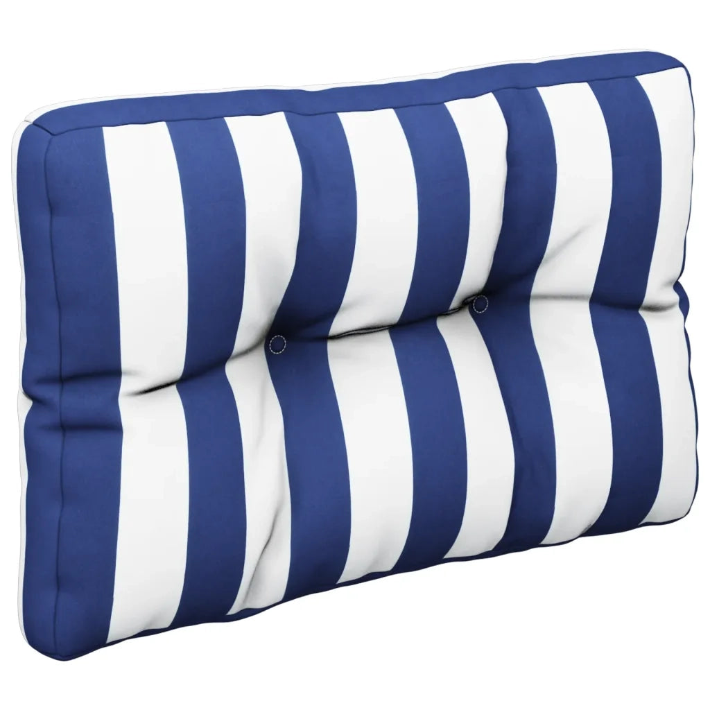 Cuscini per Pallet 2 pz Strisce Blu e Bianche in Tessuto 360682