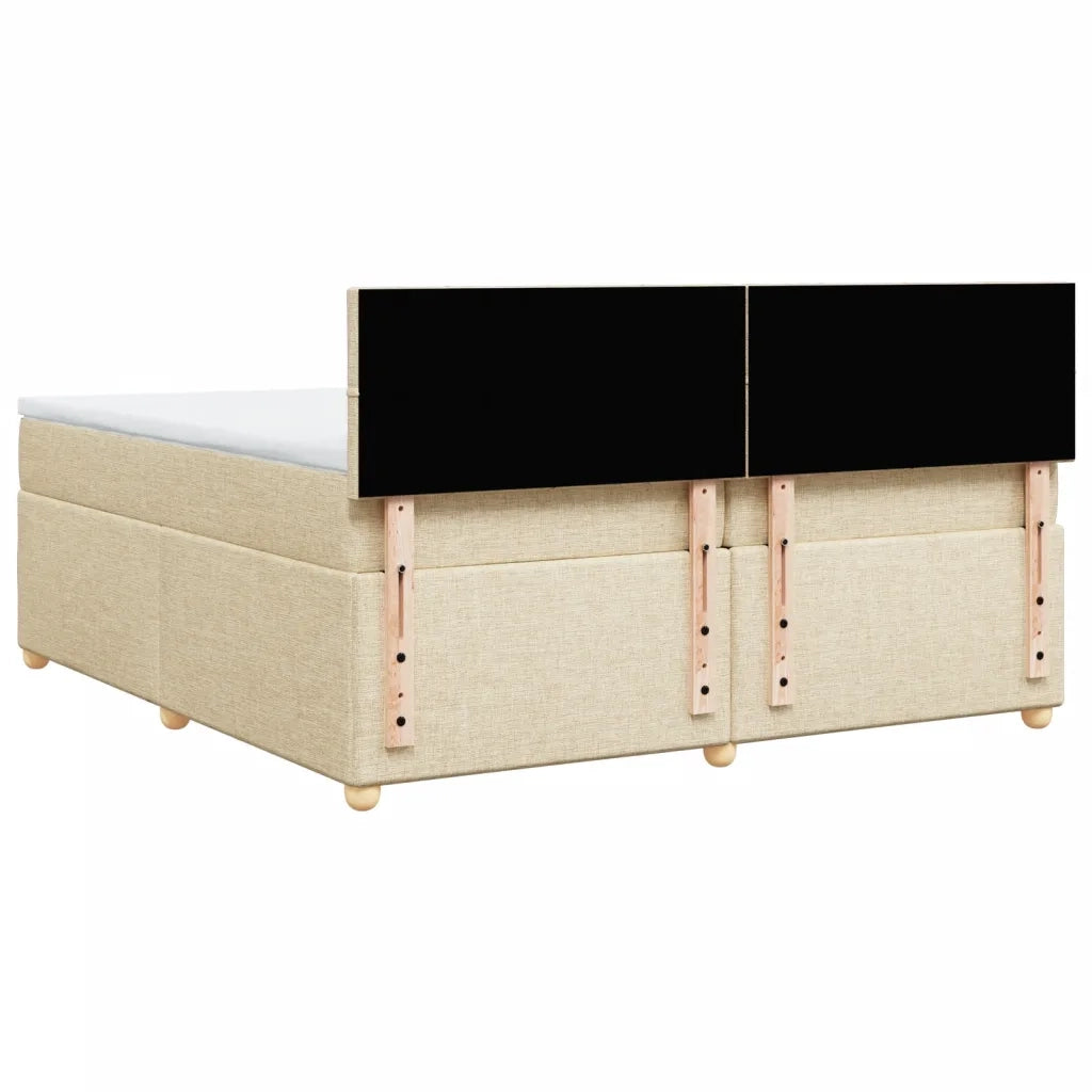Giroletto a Molle con Materasso Crema 200x200 cm in Tessuto
