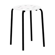 Sgabello impilabile H2008 bianco con gambe in metallo nere – Leggero, versatile e sempre pronto all'uso