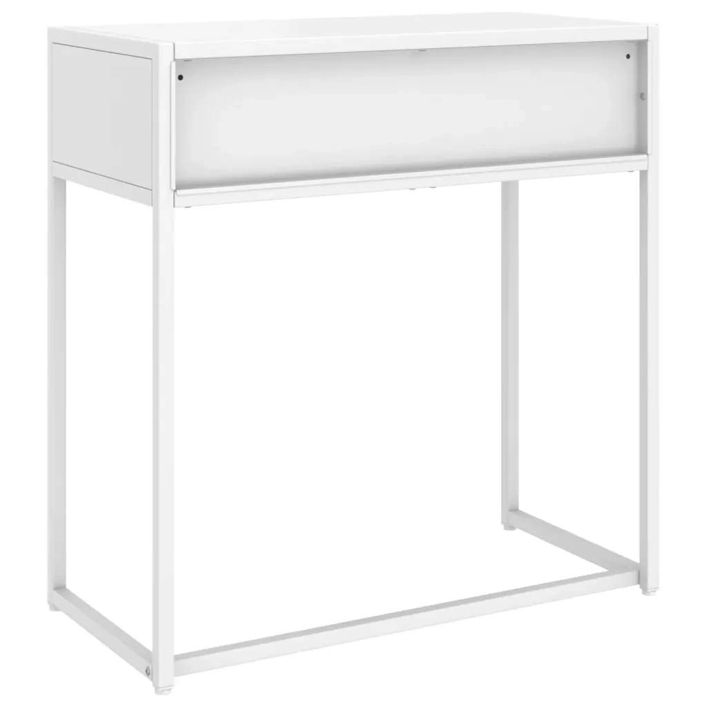 Tavolo Consolle Bianco 72x35x75 cm in Acciaio 335890