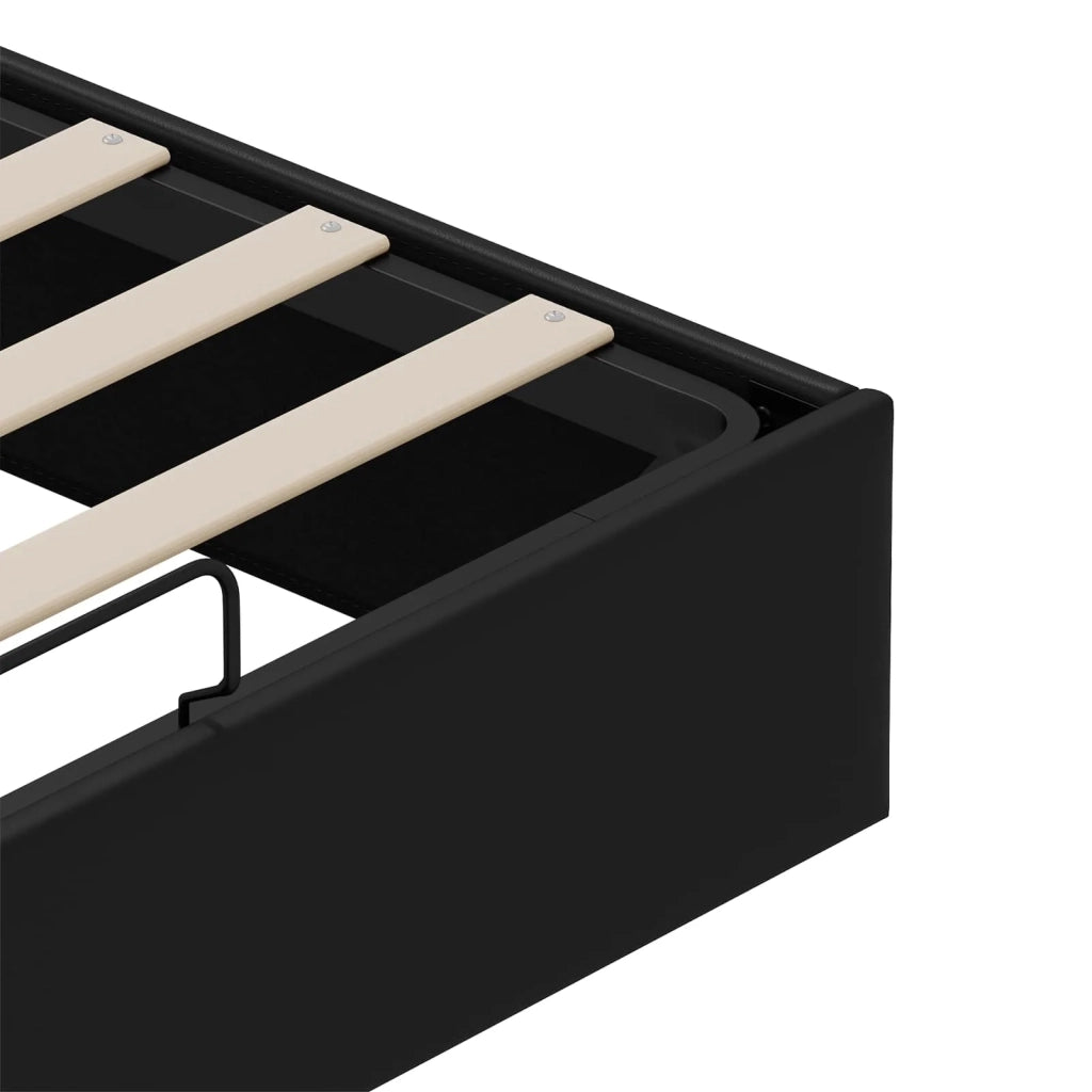 Letto matrimoniale | Letto per adulti | Letto ottomano Nero 153 x 203 cm Similpelle