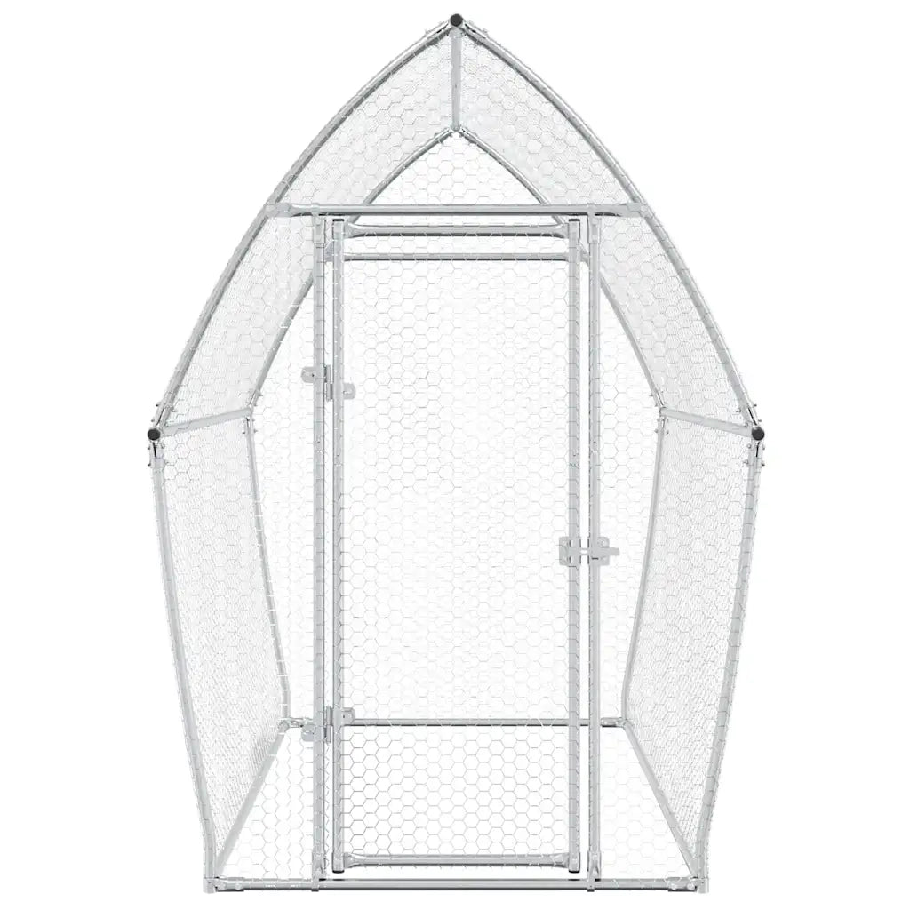 Gabbia per Polli Argento 200x105x182 cm in Acciaio Zincato