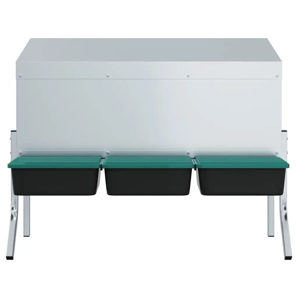 Nido per Galline a 3 Scomparti con Gambe in Acciaio Zincato CFW8357994