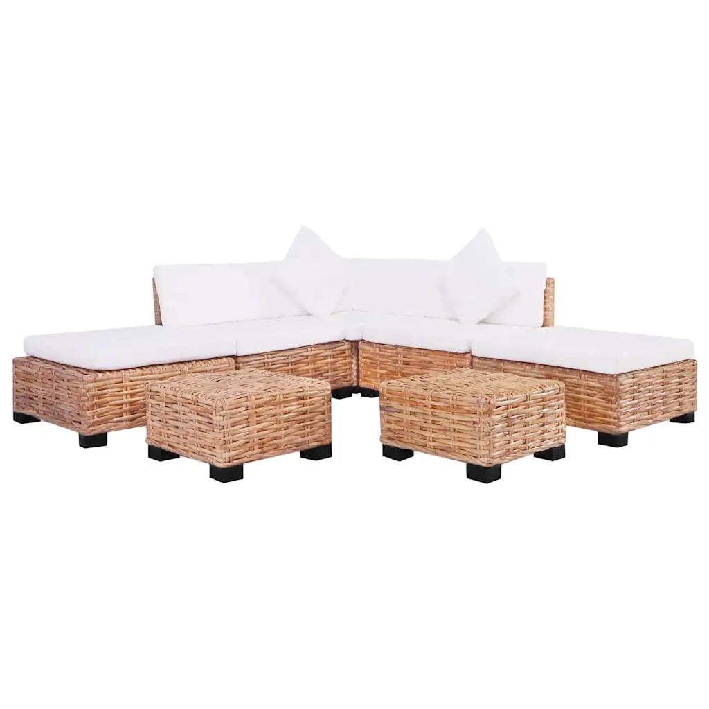 Set Divano 18 pz in Rattan Naturale cod mxl 34855