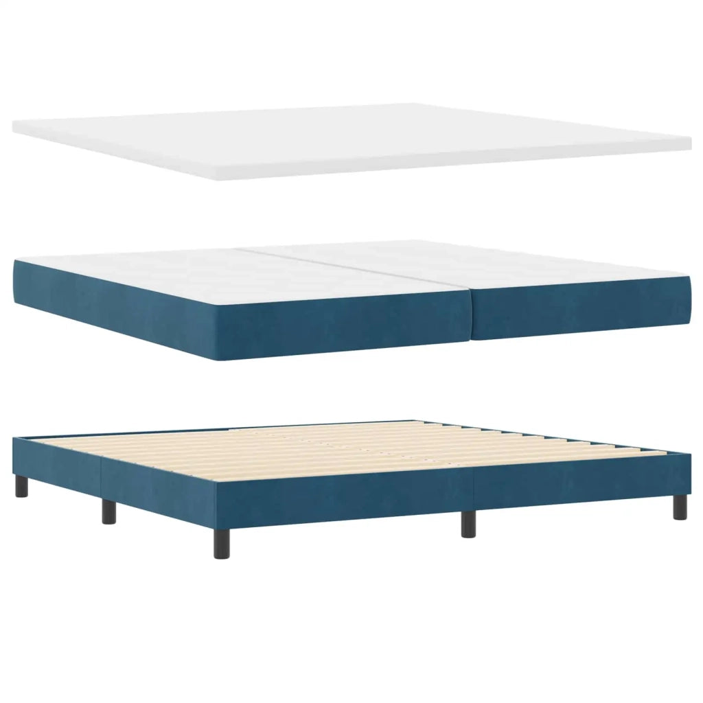 Letto a molle con materasso Blu Scuro 200 x 200 cm Velluto 3339132