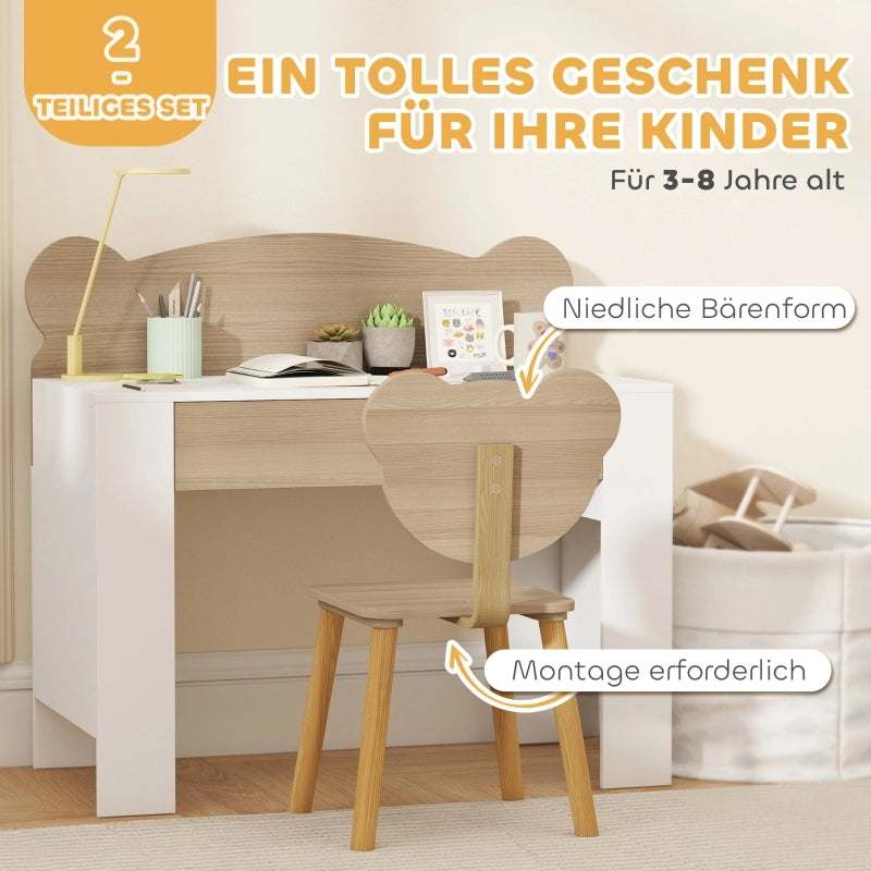 SCRIVANIA Set con sedia 80x41x74,5 cm Legno naturale