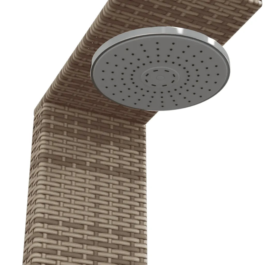 Doccia Esterno Grigia 100x100x241,5cm Polyrattan e Legno Acacia CFW5204553
