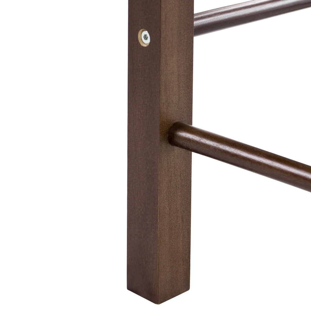 Set di 2 sgabelli da bar in legno di gomma marrone scuro con seduta intrecciata in stile boho per cucina e sala da pranzo