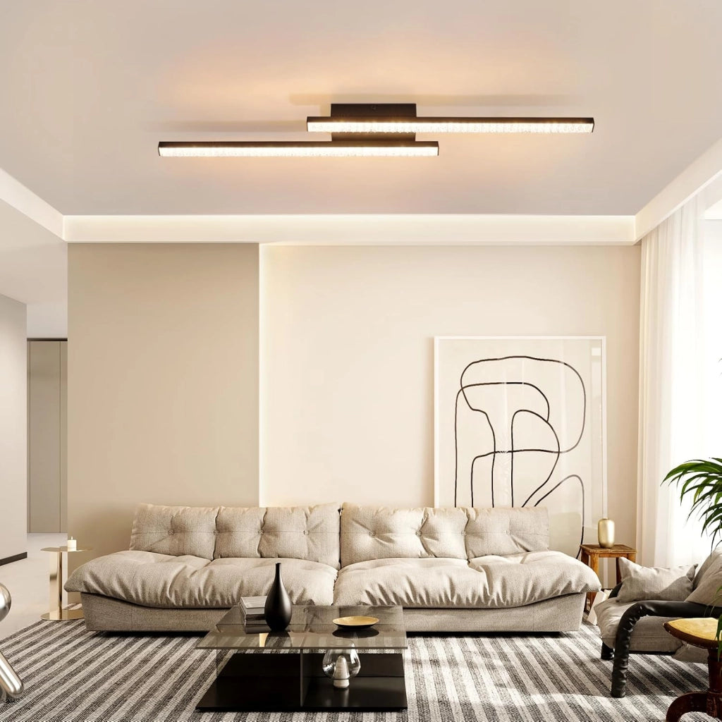 ZMH Lampada da soffitto plafoniera LED 12W nera metallo cristallo luce calda per camera letto corridoio cucina soggiorno