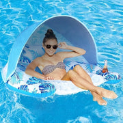 Float per piscina con parasole, contenitore per bicchieri - sedia per piscina XL - float lounge con parasole regolabile - float gonfiabile per adulti per piscina