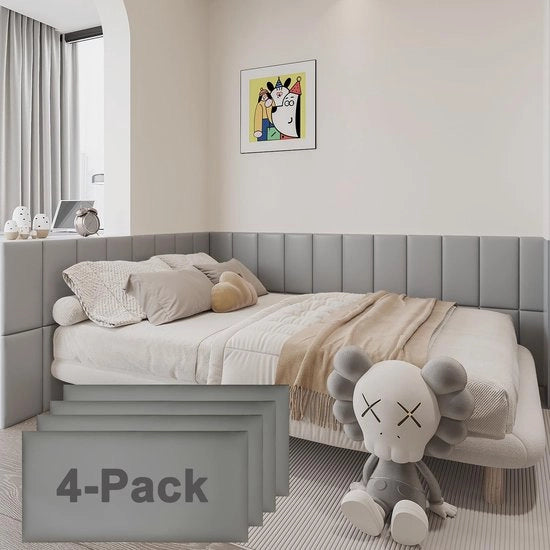 Kit di protezione 3D antibot per bambini, autoadesivo, 4 pezzi, lavagna per la parete in grigio