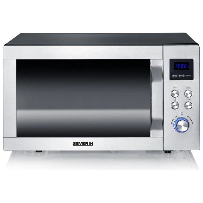 Severin MW 7777 forno a microonde Superficie piana Microonde con grill 25 L 900 W Nero, Acciaio inossidabile