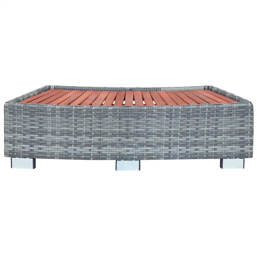 Scalino per Spa Grigio in Polyrattan 92x45x25 cm