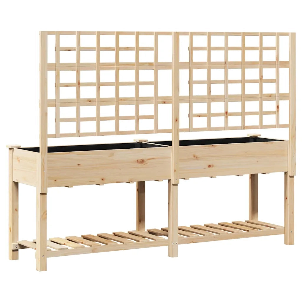 Fioriere | Cassetta per fiori | Vaso da giardino con lo scaffale Beige 203,5 x 54 x 152,5 cm