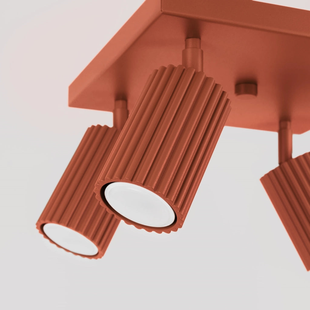 Plafoniera moderna quadrata 25 cm rossa 4xGU10 GRAVIO