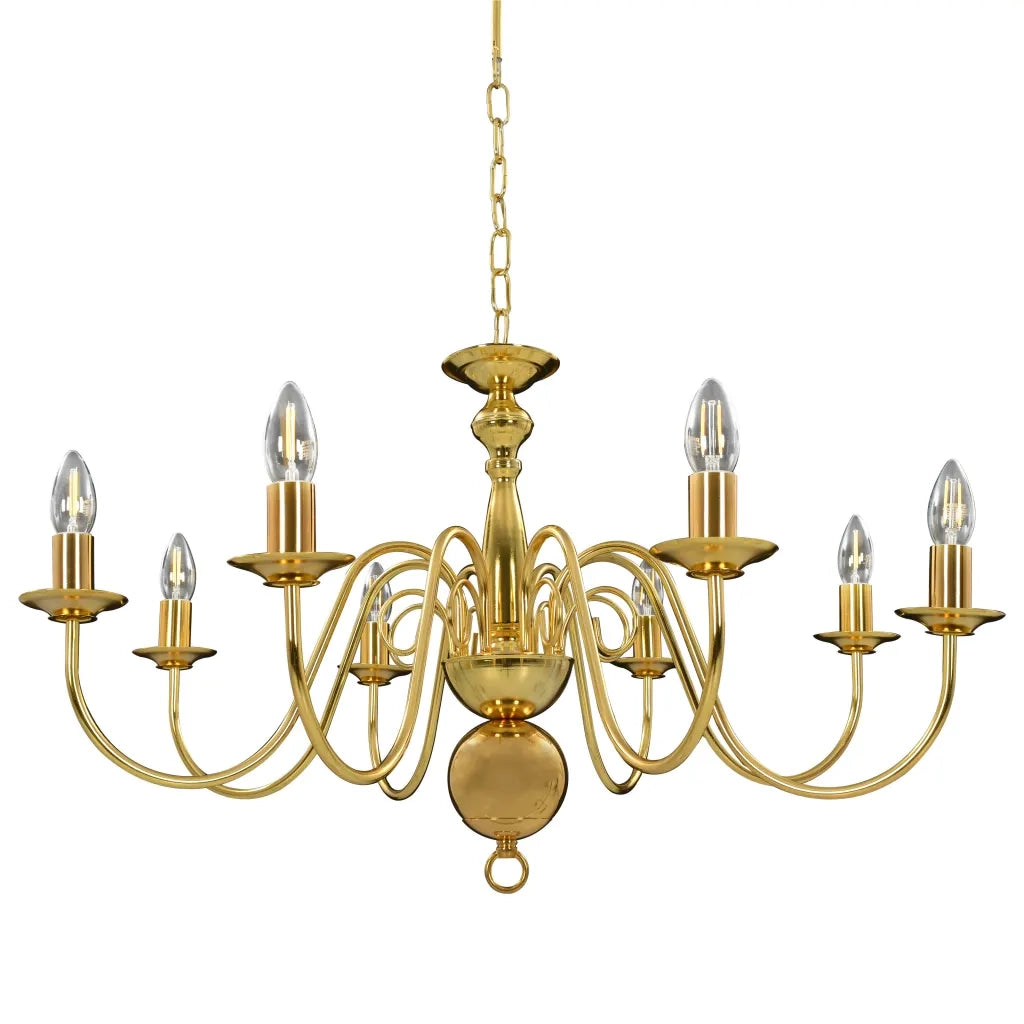Lampadario Oro con 8 Lampadine E14 CFW7223412