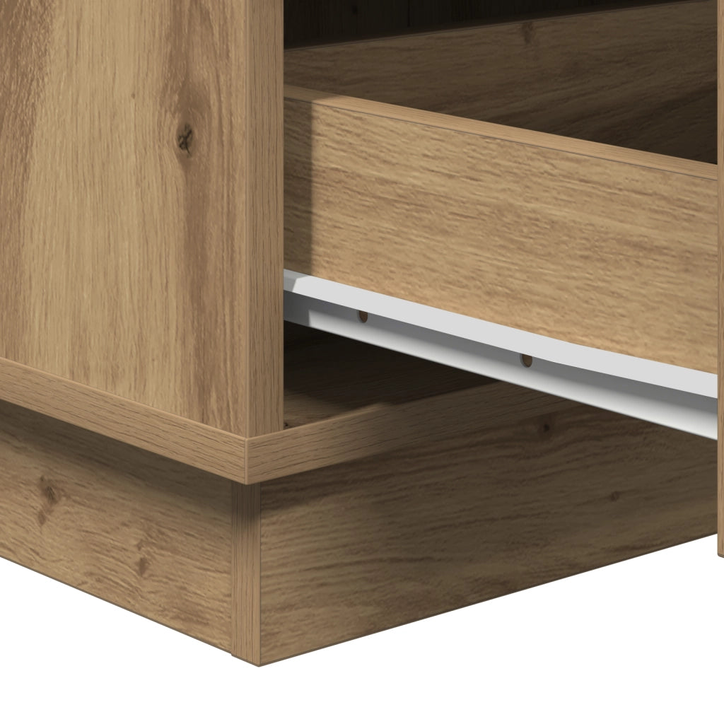 Comodino con LED in rovere artisan 39x34.5x65 cm Legno ingegnerizzato