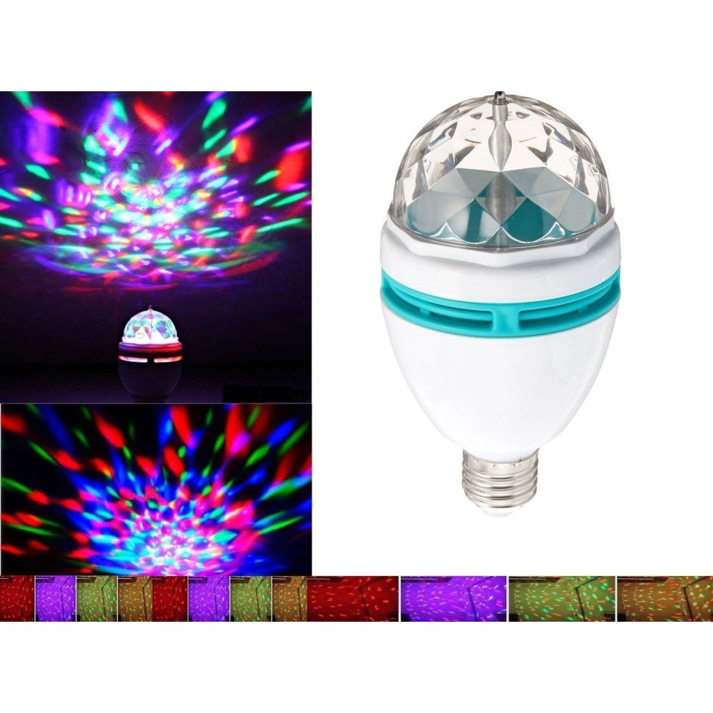 Trade Shop - Lampadina Led Rgb Multicolor Attacco E27 Luce Led Colora Rotante 3watt 3w -