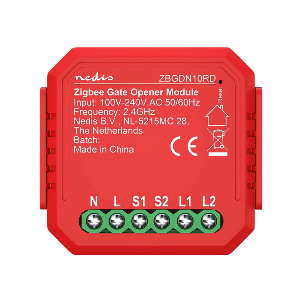 Interruttore Connesso Zigbee 3.0 2.5W per Apriporta da Garage Rosso Nedis