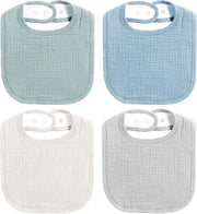 Set di 4 Bandane di Mousseline per Protezione dei Denti e dei Kwijl - Slabbetje Unisex per Bambini e Bimbi di Età Prescolare