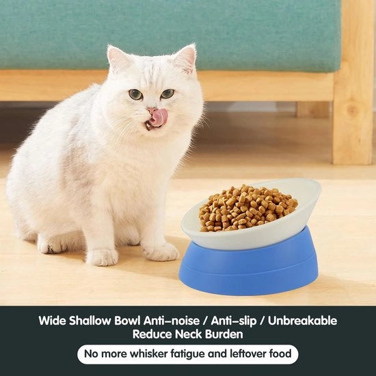Piatto Cibo per Animali Domestici con Superficie Antiscivolo e Base Rimovibile