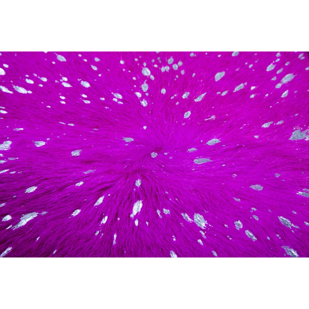 Tappeto in vera pelle bovina Glam 400 viola e argento