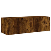 Mobile TV multimediale scaffale TV credenza mobile TV sala da pranzo soggiorno parete attrezzata per camera da letto con luci LED rovere affumicato 100 x 35 x 31 cm marrone 02_0027971