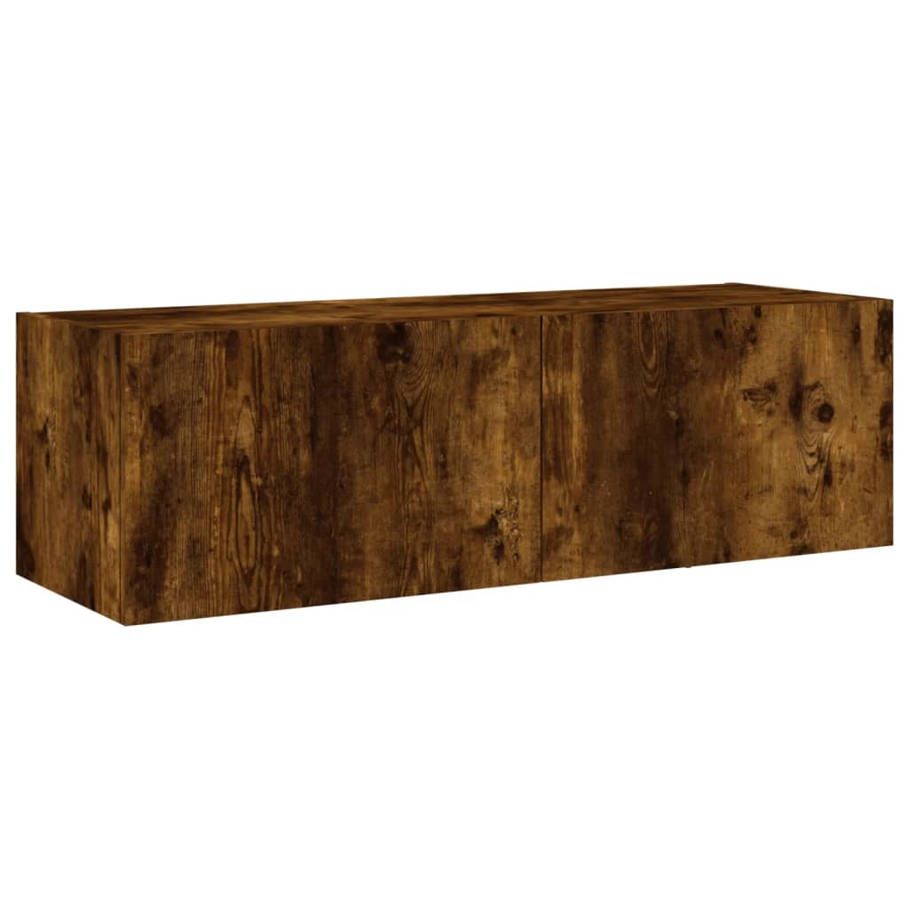 Mobile TV multimediale scaffale TV credenza mobile TV sala da pranzo soggiorno parete attrezzata per camera da letto con luci LED rovere affumicato 100 x 35 x 31 cm marrone 02_0027971