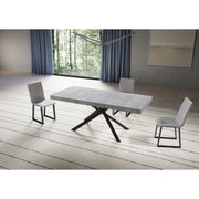 Tavolo allungabile 180/440x90 cm Niket telaio Antracite - Cemento