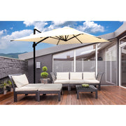 Ombrellone a palo laterale Antibes R300x400 cm Made in Italy - Ecru