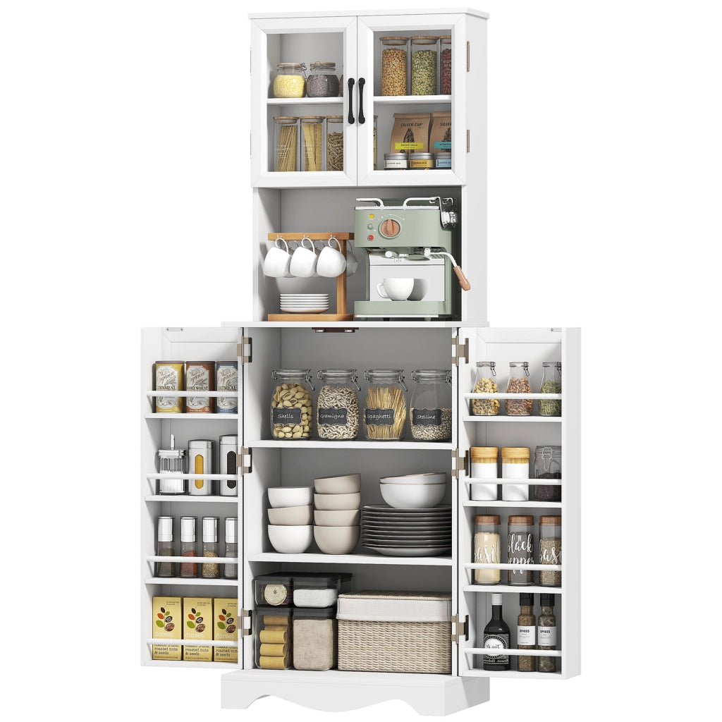 Armadio Cucina con Ripiani ¨C Minimal ¨C Bianco Legno 60x39.5x179.6 cm