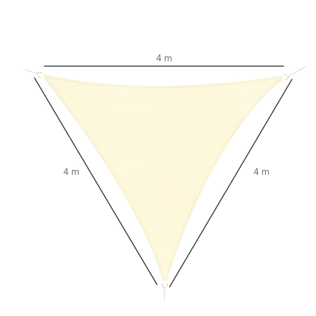 Tenda da sole triangolare grande ¨C zephmum ¨C 4x4x4 m crema polietilene