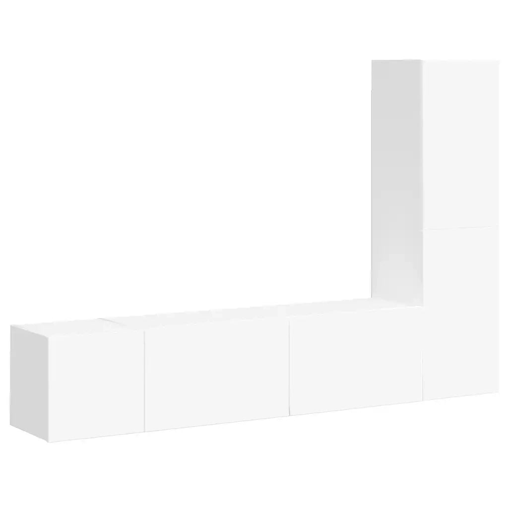 Set di Mobili Porta TV 3 pz Bianco in Legno Multistrato 3078656