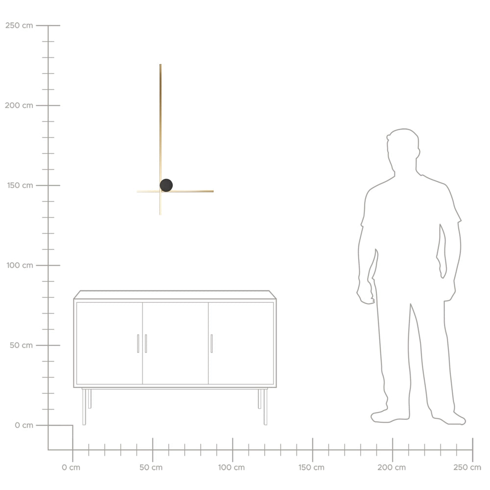 Lampada da parete a LED Oro Alluminio Nero Ferro Base 90 cm Luce Illuminazione Camera da letto Soggiorno Design Moderno