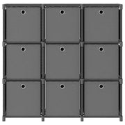 Mobile con 9 Scatole a Cubo Grigio 103x30x107,5 cm in Tessuto 322613