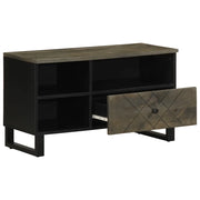 Mobile Porta TV Nero 80x33x46 cm in Legno Massello di Mango 4017701