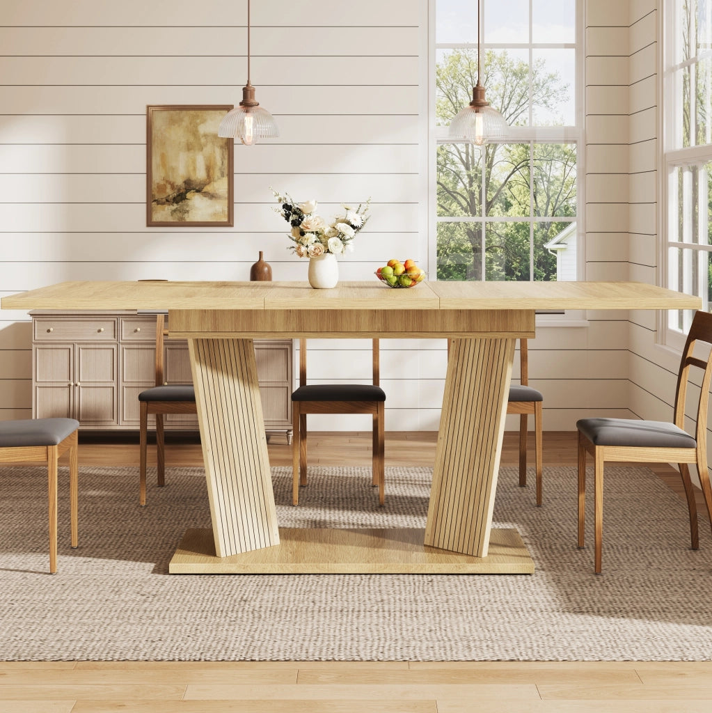 Tavolo da pranzo allungabile 120-160x80 cm in MDF marrone