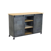 Madia per soggiorno Industrial in Acciaio Legno cm 116x40x77 - RUDOLPH