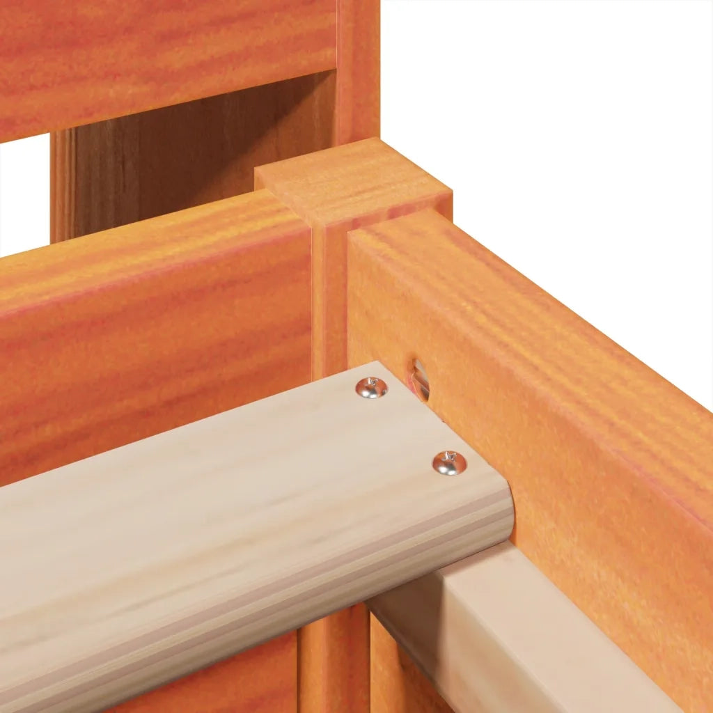Giroletto senza Materasso-Struttura Letto Marrone Cera 100x200 cm Legno di Pino 172964