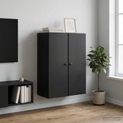 Mobiletto a muro 66 x 34,5 x 90 cm Legno ingegnerizzato Nero 899076